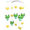 Handmade Baby Crib Mobile Nursery Room Decor Baby Mobile for Crib; Green Frog and Yellow Crown