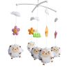 Handmade Baby Crib Mobile Baby Musical Mobile Nursery Room Hanging Animal Toy Decor; White Sheep