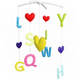 Handmade Colorful Capital Letter Baby Crib Mobile Nursery Room Decor Musical Mobile Crib Toy for Girls Boys