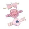 3 Pcs Pink Baby Girl Cute Hair Bands Bowknot Headbands Flower Crown Hair Accessory