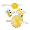 3 Pcs Baby Hair Bands Lemon Bowknot Cute Princess Headdress Girls Yellow Lace Flower Hair Accessories