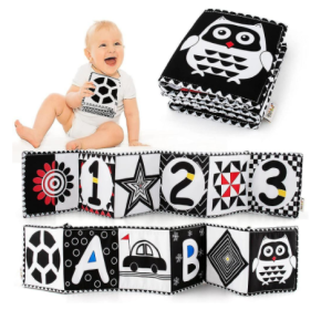 Black And White Baby Soft Book, High Contrast Baby Sensory Toys