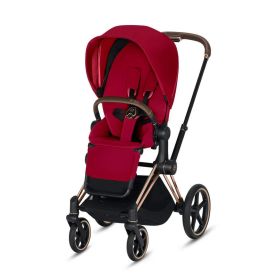 CYBEX Priam 3-in-1 Travel System Rose Gold with Brown Details Baby Stroller ‚Äì True Red