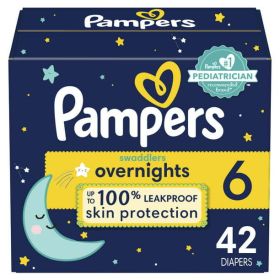 Pampers Swaddlers Overnight Diapers Size 6, 42 Count