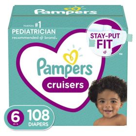 Pampers Cruisers Active Fit Taped Diapers Size 6, 108 Count