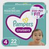 Pampers Cruisers Active Fit Taped Diapers Size 4, 22 Count