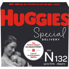 Huggies Special Delivery Hypoallergenic Baby Diapers Size Newborn;  132 Count