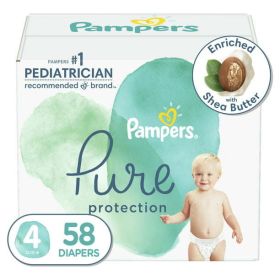 Pampers Pure Protection Natural Diapers Size 4, 58 Count