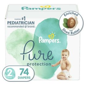 Pampers Pure Protection Natural Diapers Size 2, 74 Count