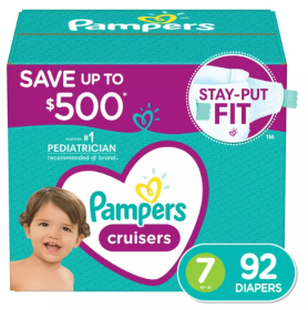 Pampers Cruisers Diapers - Size 7 (41+ Pounds), 92 Count