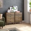 4 Drawer Dresser; Wood Chest of Drawers; 23.6 Inch Wide Bedroom Nightstand Dresser; Rustic Brown Finish