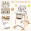 Folding Baby Dining High Chair with Adjustable Height and Recline