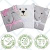 Kids Hooded Towel with Elephant Face. Large Child Blanket with Pink Ears for Girls. Soft Cotton Gift for Newborns; Infants; Toddlers. Baby Supplies fo