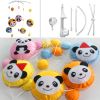 Handmade Baby Crib Mobile Colorful Panda Baby Musical Mobile Kids Room Nursery Decoration Yellow Orange Pink Blue