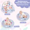 Baby Play Gym Mat 7-in-1 Tummy Time Activity Mat with 5 Detachable Toys