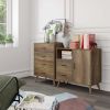 4 Drawer Dresser; Wood Chest of Drawers; 23.6 Inch Wide Bedroom Nightstand Dresser; Rustic Brown Finish