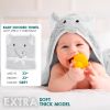 Hooded Baby Towels 33x33 Inches with Elephant Face Light Gray Baby Bath Towels Hooded with Ears 100% Woven Terry Cotton Hooded