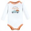 Hudson Baby Infant Boy Cotton Long-Sleeve Bodysuits, Pumpkin Truck 5-Pack, 3-6 Months