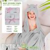 Kids Hooded Towel with Elephant Face. Large Child Blanket with Pink Ears for Girls. Soft Cotton Gift for Newborns; Infants; Toddlers. Baby Supplies fo