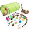 Pet Cat 21 PCS Toy Set Mouse Plush Toys Feather Two Way Tunnel Scratchers Bell Toys Teasing Wands Toys Set