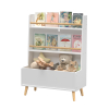 Kids Bookshelf, Book and Magazine Rack, Book Organizer, toy Storage Cabinet Organizer, White