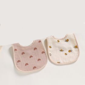 New 2pcs Baby Six-Layer Cotton Cloth U-Shaped Bib Eating Bib Baby Anti-Vomiting Milk Towel (Color: 2PCs)