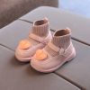 Love Heart Baby Girl Shoes Casual Knitted Infant Walkers Winter Soft Bottom Ankle Boots Plush Warm Snow Boots Kids Sock Shoes