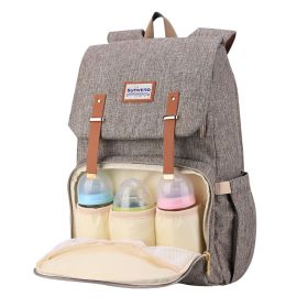 SUNVENO Fashion Diaper Bag Mommy Maternity Nappy Bag Large Capacity Travel Backpack Nursing Bag for Baby Care (Color: Brown)