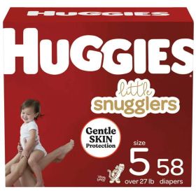 Huggies Little Snugglers Baby Diapers Size 5;  Count 58 (Brand: Huggies)